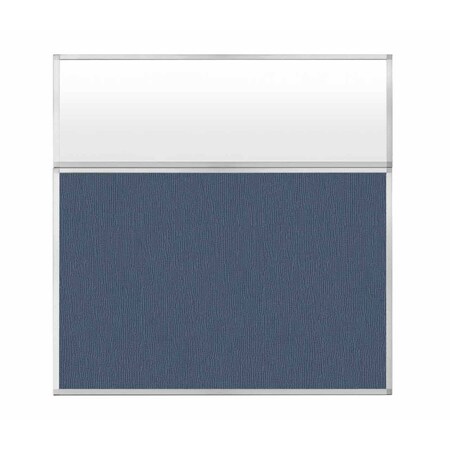 Versare Hush Panel Configurable Cubicle Partition 6' x 6' W/ Window Ocean Fabric Frosted Window 1852343-3